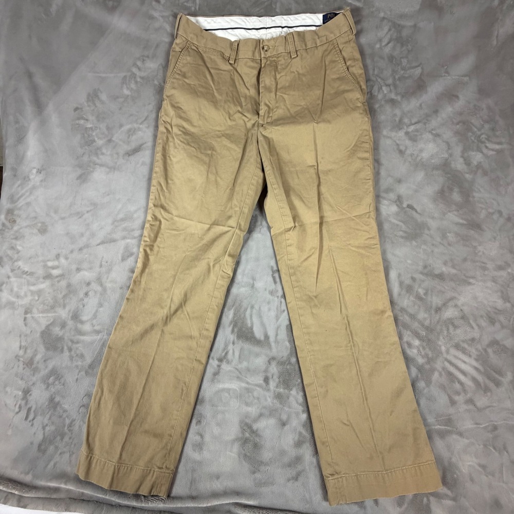 Polo Ralph Lauren Mens Stretch Classic Fit Chino Pants Tan Khaki 34x32